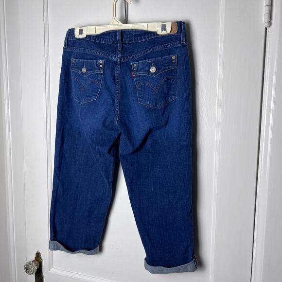 Vintage Levi's Women's Blue Cropped Y2K Denim Capri Pants Jeans Low Rise Size 8 - Picture 7 of 9